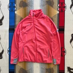 Mammut Fleece Jacket Womens XL Pink Polartec Thermal Pro Thumbholes Zip Pocket